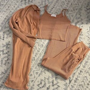 Cozy Tan Sleepwear Set for Women